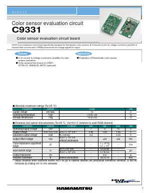 C9331 Datasheet PDF Hamamatsu Photonics