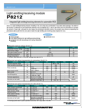 P8212 Datasheet PDF Hamamatsu Photonics