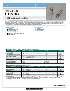 L8506 Datasheet PDF Hamamatsu Photonics