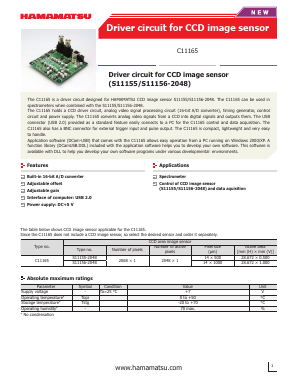 S11155-2048 Datasheet PDF Hamamatsu Photonics