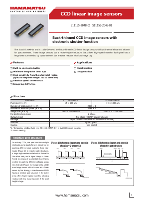 S11156-2048-01 Datasheet PDF Hamamatsu Photonics
