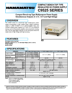 C9525 Datasheet PDF Hamamatsu Photonics