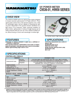 C9536-01 Datasheet PDF Hamamatsu Photonics