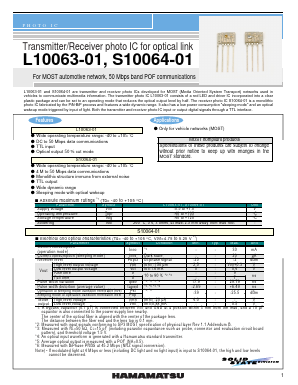 S10064-01 Datasheet PDF Hamamatsu Photonics