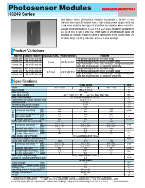 H8249-101 Datasheet PDF Hamamatsu Photonics