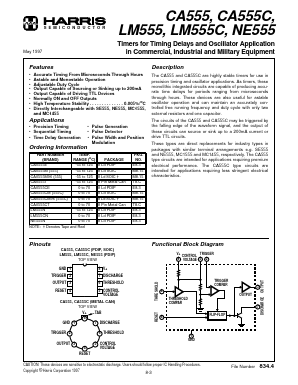 NE555N Datasheet PDF Harris Semiconductor