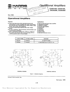 CA3015A Datasheet PDF Harris Semiconductor