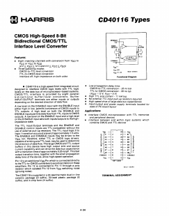 CD40116 Datasheet PDF Harris Semiconductor