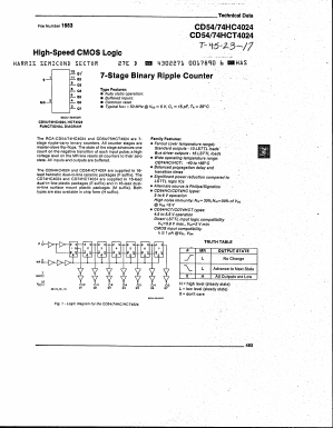 CD54HC4024 Datasheet PDF Harris Semiconductor