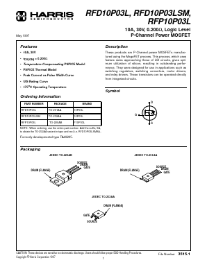 RFP10P03L Datasheet PDF Harris Semiconductor