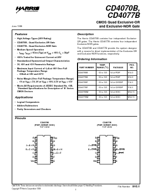 CD4070BM Datasheet PDF Harris Semiconductor