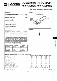 RHRG30100 Datasheet PDF Harris Semiconductor