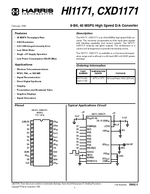 HI1171JCB Datasheet PDF Harris Semiconductor