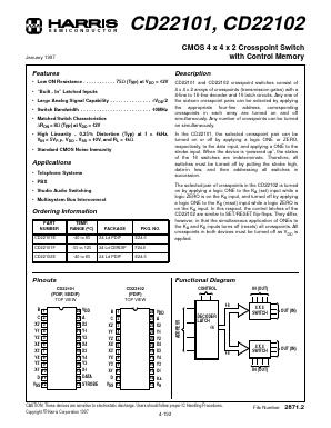 CD22101 Datasheet PDF Harris Semiconductor