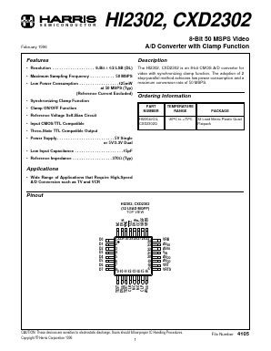 CXD2302 Datasheet PDF Harris Semiconductor