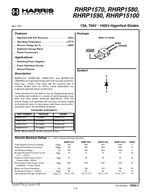 RHRP1580 Datasheet PDF Harris Semiconductor