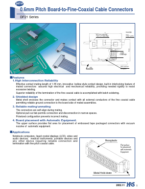 DF21-20P-0.6PTB Datasheet PDF HIROSE ELECTRIC