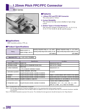 FH3-14S-1.25DS Datasheet PDF HIROSE ELECTRIC