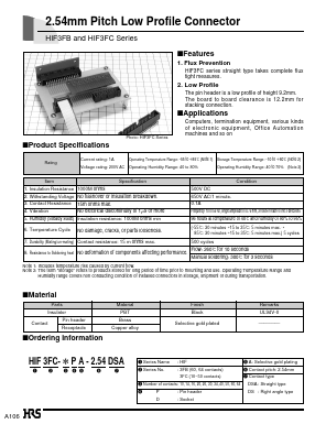 HIF3FB-10PA-2.54DS Datasheet PDF HIROSE ELECTRIC