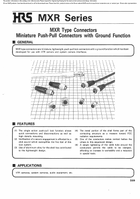 MXR-8RE-3PE03 Datasheet PDF HIROSE ELECTRIC