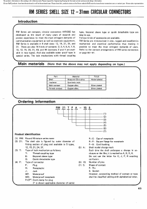 RM12TWPC-15S Datasheet PDF HIROSE ELECTRIC