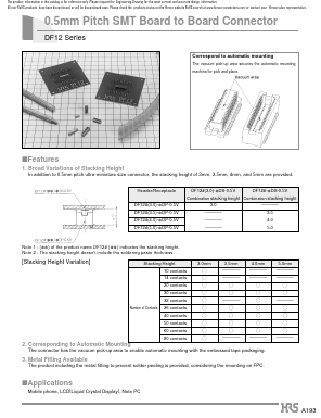 DF12(3.0)-60DP-0.5V(86) Datasheet PDF HIROSE ELECTRIC