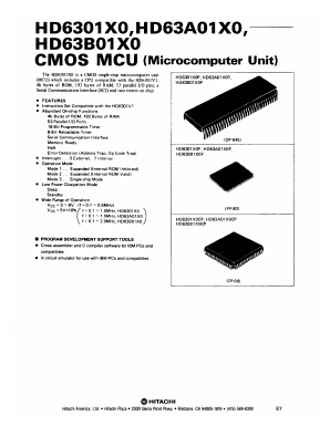 HD63801X0P Datasheet PDF Hitachi -> Renesas Electronics