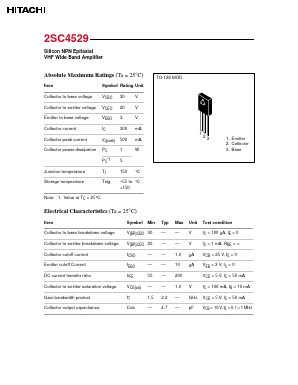 2SC4529 Datasheet PDF Hitachi -> Renesas Electronics