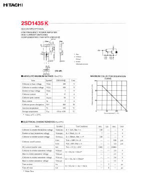 D1435K Datasheet PDF Hitachi -> Renesas Electronics