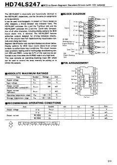 HD74LS247 Datasheet PDF Hitachi -> Renesas Electronics