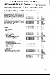 HM514400ASL Datasheet PDF Hitachi -> Renesas Electronics