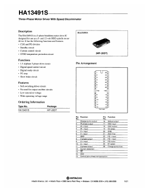 HA13491S Datasheet PDF Hitachi -> Renesas Electronics