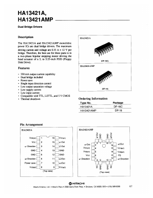 HA13421AMP Datasheet PDF Hitachi -> Renesas Electronics