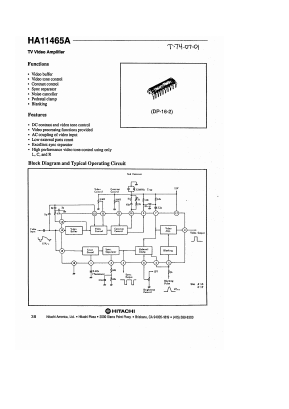HA11465A Datasheet PDF Hitachi -> Renesas Electronics