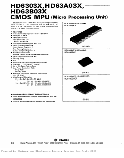 HD63B03XP Datasheet PDF Hitachi -> Renesas Electronics