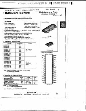 HM6264LFP-10 Datasheet PDF Hitachi -> Renesas Electronics