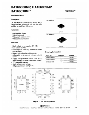 HA166010MP Datasheet PDF Hitachi -> Renesas Electronics