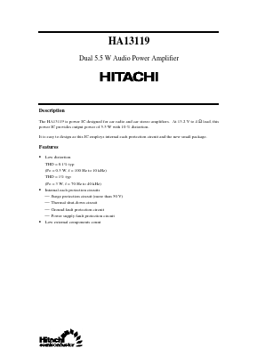 HA13119 Datasheet PDF Hitachi -> Renesas Electronics