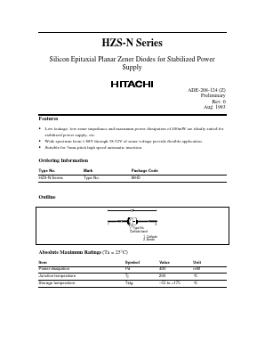 HZS12NB1 Datasheet PDF Hitachi -> Renesas Electronics