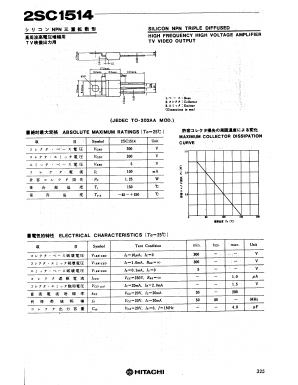 2SC1514 Datasheet PDF Hitachi -> Renesas Electronics