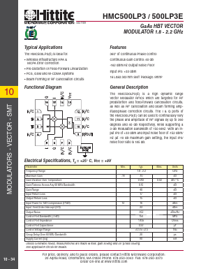 HMC500LP3E Datasheet PDF Hittite Microwave