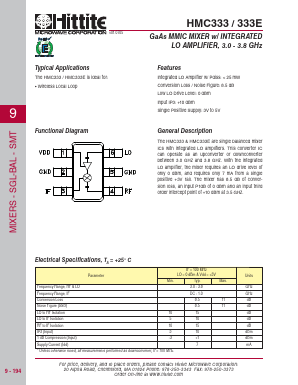 HMC333 Datasheet PDF Hittite Microwave