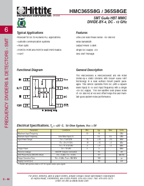 HMC365S8GE Datasheet PDF Hittite Microwave