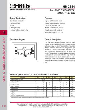 HMC554 Datasheet PDF Hittite Microwave