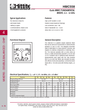 HMC558 Datasheet PDF Hittite Microwave