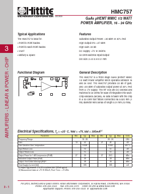 HMC757 Datasheet PDF Hittite Microwave