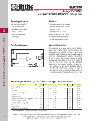 HMC930 Datasheet PDF Hittite Microwave