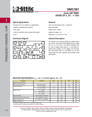 HMC361 Datasheet PDF Hittite Microwave