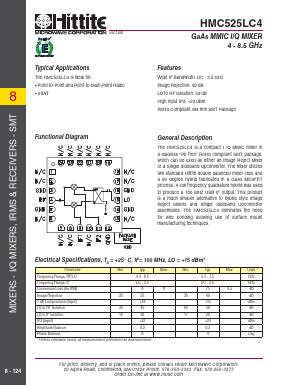 HMC525LC4 Datasheet PDF Hittite Microwave