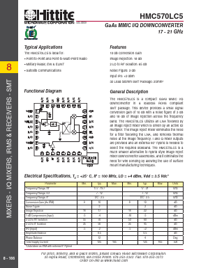 HMC570LC5 Datasheet PDF Hittite Microwave